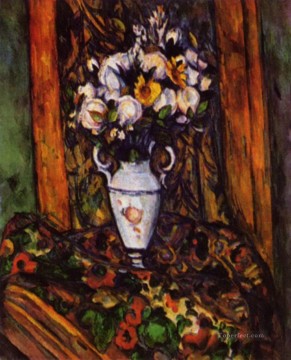  flores obras - Bodegón Jarrón con flores Paul Cezanne